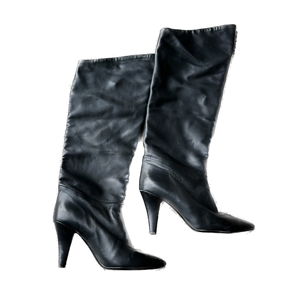 Sigerson Morrison tall black leather boots, they say 6.5, but fit like 5.5/6